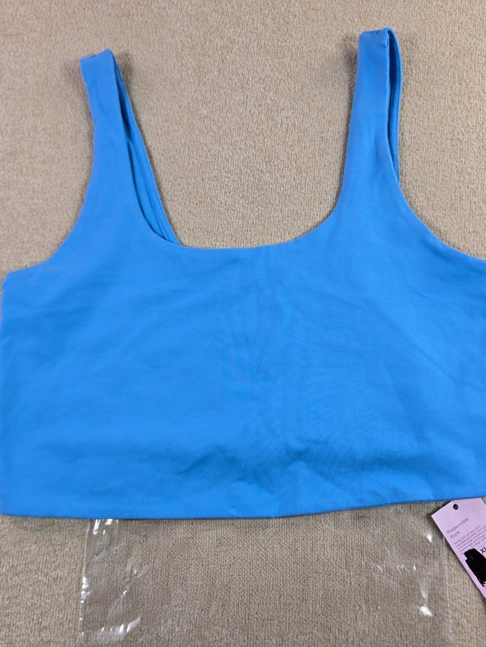 Wild Fable Blue Seamless Cropped Tank Bra Top XL NWT Stretch Casual